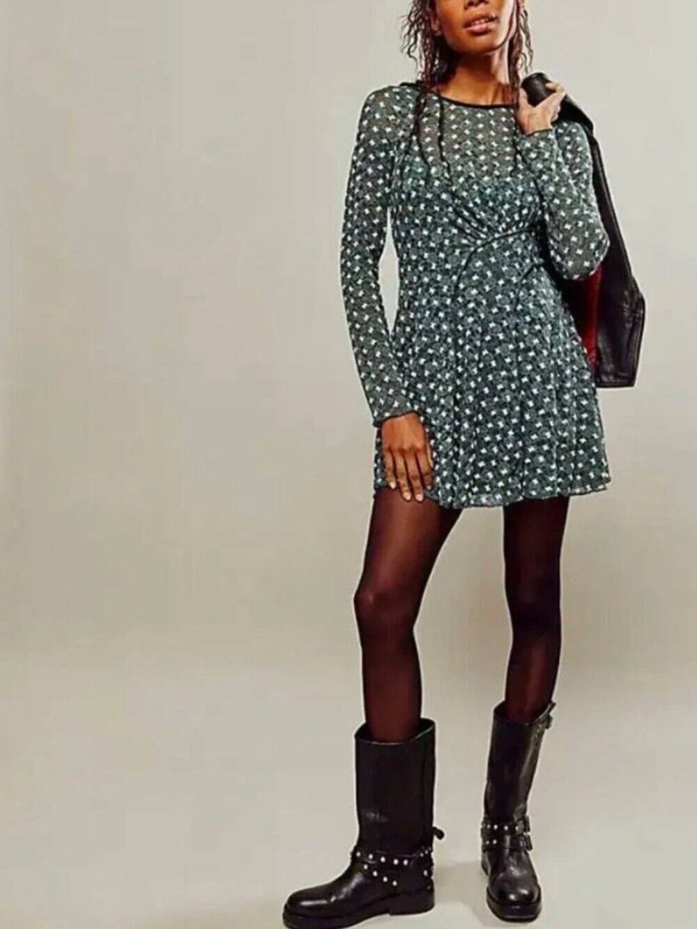 Free People Sheer Delight Lace Mini Dress